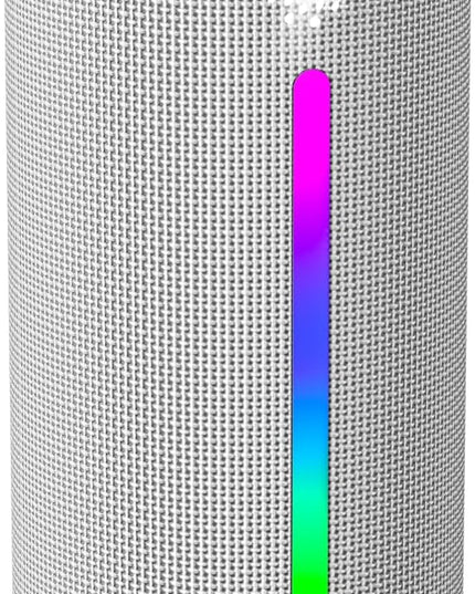 OHAYO Bluetooth Speaker, Portable Wireless, IPX7 Waterproof, Powerful 25W Sound, 24H Playtime, Dual Pairing, Active Bass, Colorful Lights, Bluetooth 5.3, Outdoor Speakers for Home/Party/Beach, White