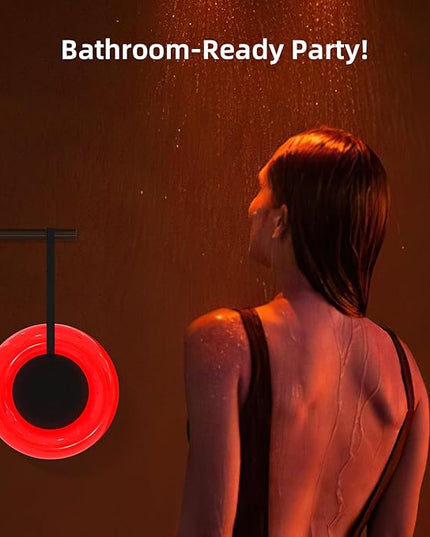 IPX7 Waterproof Speaker with Dynamic LED Light,Bluetooth Shower Speaker,Portable Bluetooth Speakers,Floating, True Wireless Stereo for Outdoor/Pool/Beach,BT5.3/TF-Card,Ideal Gifts(Black)