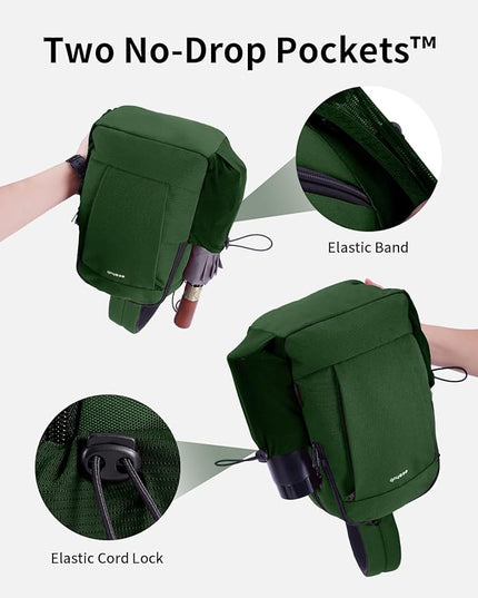 ECOHUB Anti-Theft Crossbody Bag Men Women, RFID Blocking Lightweight Sling Backpack Eco-Friendly with 9 Pockets Sturdy SBS Zippers Water Resistant for Travel Work Hiking Outdoor, Army Green