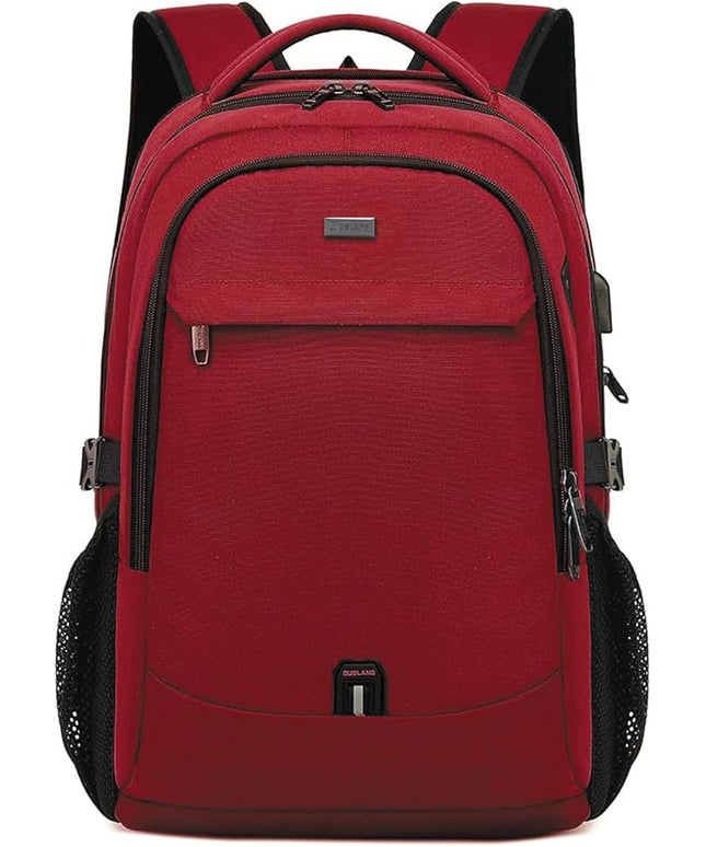 DUSLANG 17 Inch Laptop Backpack for Travel Water Resistant College Backpack for Women Laptop Bag with USB Charging Port,Red A