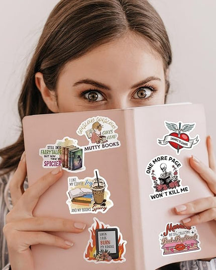 MiStar 62 PCS Book Stickers for Kindle Adult, Spicy Bookish Reading Dark Romance Booktok Dirty Sticker Pack for Ebook Reader Case Laptop Water Bottle Waterproof Vinyl Decal Gifts for Women