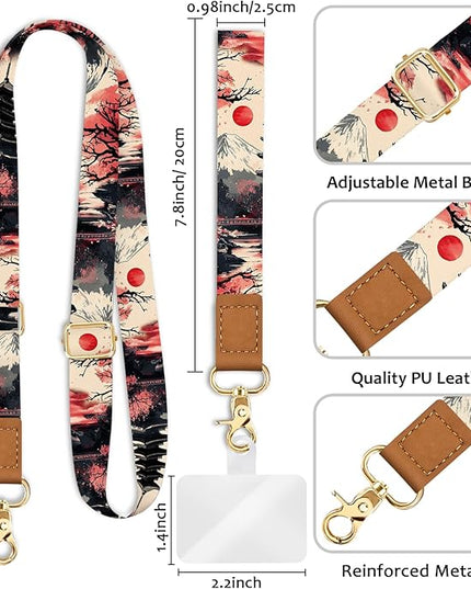 Phone Lanyard Crossbody Strap, Mountain Sunrise Cell Phone Lanyards for Around the Neck Wristlet Shoulder, Wrist Strap for Keys Adjustable Accessories Travel Essentials