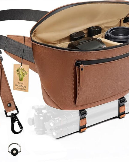 C Coiro Leather Camera Sling Bag, Weather Resistant Crossbody Camera Bag, Professional Pouch for Photographers