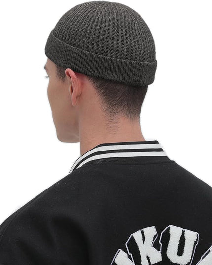 ROYBENS Thin Swag Wool Short Fisherman Beanie for Men Women, Knit Cuff Trawler Beanie Watch Hat, Soft Spring Fall Skull Cap