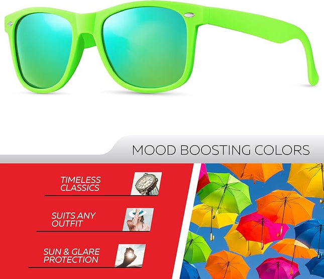 Retro Rewind Polarized Sunglasses for Men and Women - UV Protection Classic Sun Glasses