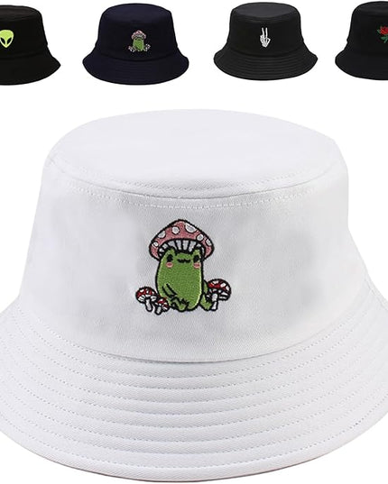Cotton Bucket Hat for Women Men Summer Travel Sun Beach Bucket Cap, Unisex Outdoor Fisherman Hat