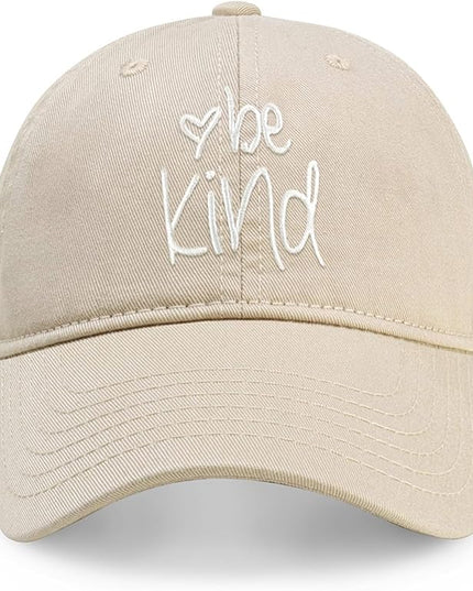 CHOK.LIDS Be Kind Trendy Womens Baseball Cap Unisex Fashion Cotton Polo Style Fun Inspirational Saying Seasonal Headwear