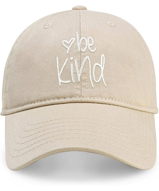 CHOK.LIDS Be Kind Trendy Womens Baseball Cap Unisex Fashion Cotton Polo Style Fun Inspirational Saying Seasonal Headwear