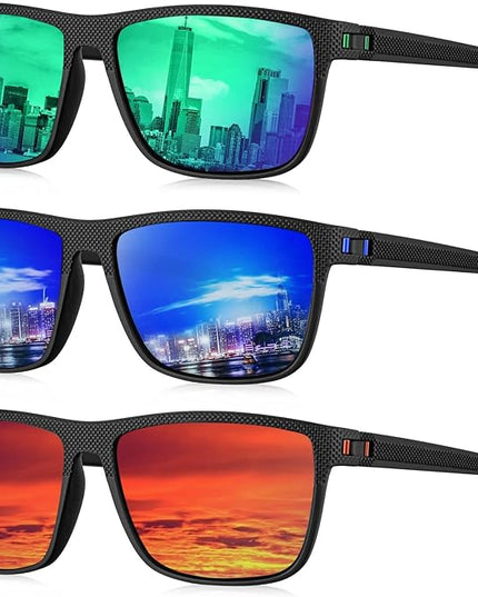 KALIYADI Polarized Sunglasses for Men, Lightweight Sun Glasses with UV Protection for Driving Fishing Golf