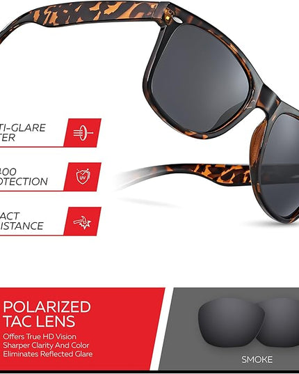Retro Rewind Polarized Sunglasses for Men and Women - UV Protection Classic Sun Glasses
