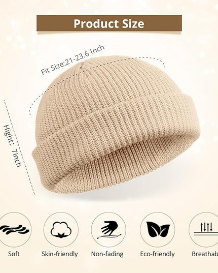 SATINIOR Trawler Beanie Watch Hat Roll-up Edge Skullcap Fisherman Beanie for Women Men