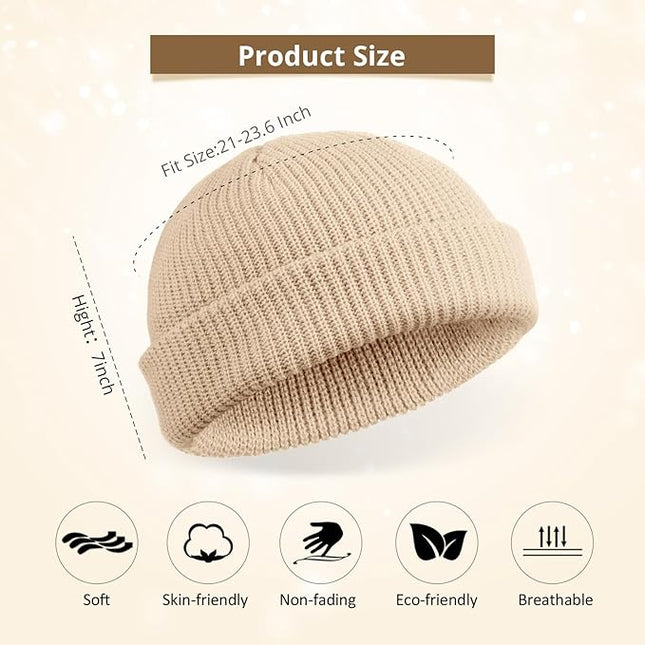 SATINIOR Trawler Beanie Watch Hat Roll-up Edge Skullcap Fisherman Beanie for Women Men