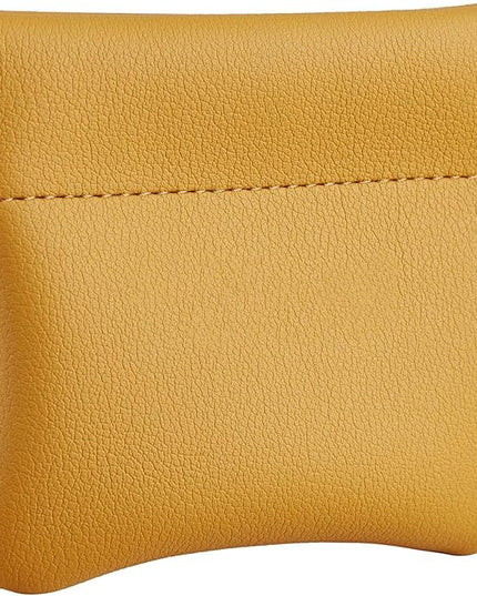 ZYLOXAR Squeeze Coin Purse Genuine Leather Wallet Compact Change Holder Travel Pouch for Women Gift Box (Yellow)