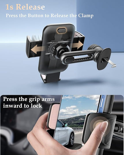 Phone Mount for Car Vent: [Never Blocking] Air Vent Cell Phones Holder for iPhone & Samsung Android Smartphone [Thick Cases Friendly] Hands-Free Auto Mobile Phone Stand (Pink)