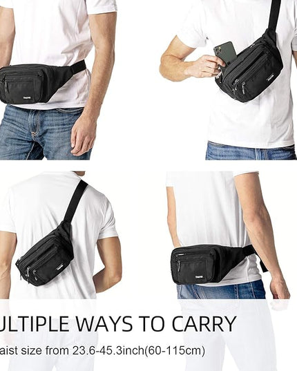 FREETOO Waist Pack Bag Fanny Pack for Men&Women Hip Bum Bag with Adjustable Strap for Outdoors Workout Traveling Casual Running Hiking Cycling