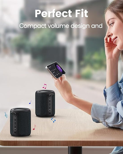 Bluetooth Speaker Wireless,IP67 Waterproof & Dustproof Portable Speaker with Lights,15W Loud Stereo Sound, 2500mAh Battery All Day Playtime, TWS Pairing, BT5.3, Home/Party/Outdoor/Beach (Blue Black)