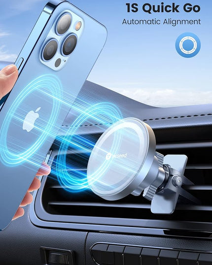 VICSEED for MagSafe Car Mount [Upgraded Strongest Magnet Power] Magnetic Phone Holder for Car Vent 360 Adjustable Magnetic Car Phone Holder Mount for iPhone 16 Pro Max 15 14 13 12 Plus Mini