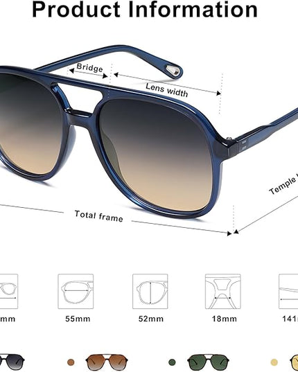 SOJOS Retro Polarized Aviator Sunglasses Womens Mens Classic 70s 80s Vintage Trendy Square Aviators SJ2174