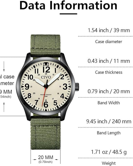 CIVO Analog Wrist Watches for Men: Waterproof Stainless Steel Mens Watches - Silver Watch with Easy Read Dial Men's Watch for Gift
