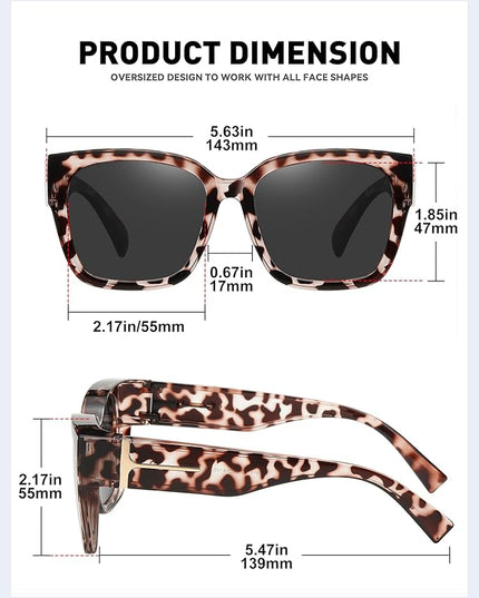 MEETSUN Oversized Fit Over Glasses Sunglasses for Women Men Large Trendy Polarized Sunglasses for Driving UV Protection