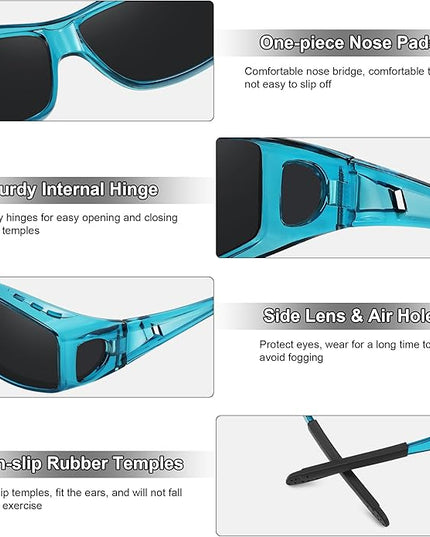 MEETSUN Fit Over Glasses Sunglasses for Men Women,Wrap Around Sunglasses Polarized UV400 Protection