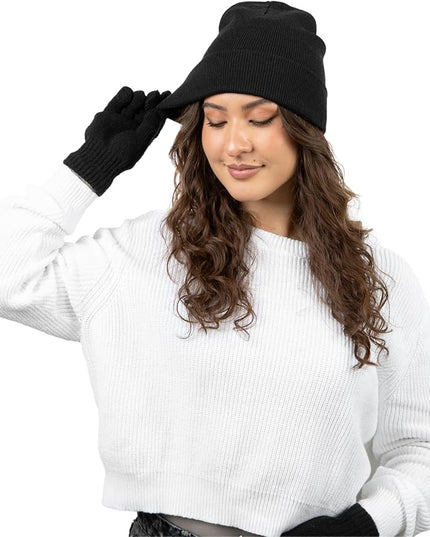 48x Winter Beanies & Gloves Combo Pack, Bulk Pack for Men Women, Warm Cozy Gift