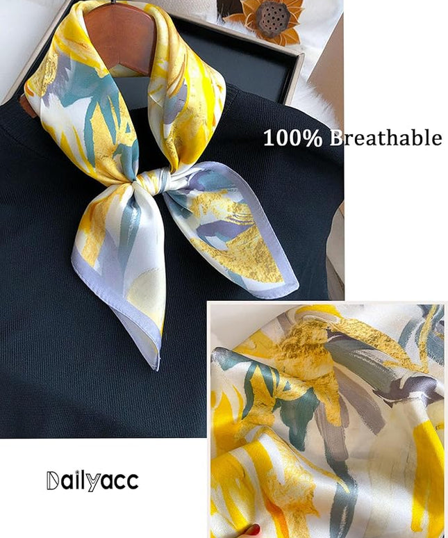 Dailyacc Hair Bandanas Scarf For Women Lightweight Fashion Neck Silk Satin Head Scarves For Sleeping Handbags Scarf