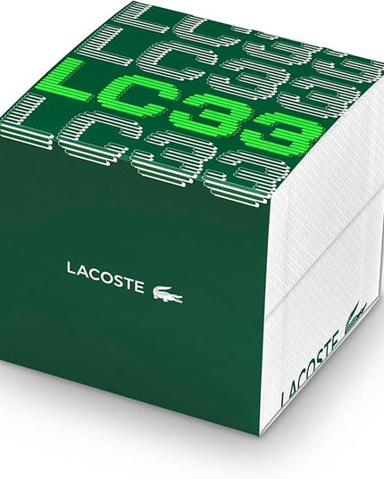 Lacoste LC33 Men's Analog-Digital Watch – TR90 Case, World Clock, Stopwatch, Alarm, Backlight, Textured Silicone Strap, Premium Fashion Timepiece - Gift for Him - 45mm