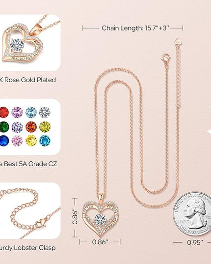 18K Rose Gold Necklaces for Women Birthday Gifts for Women Jewelry for Women Birthday Gifts for Wife Girlfriend Daughter Wife Birthday Gifts for Anniversary Mothers Day Christmas Valentines Gifts