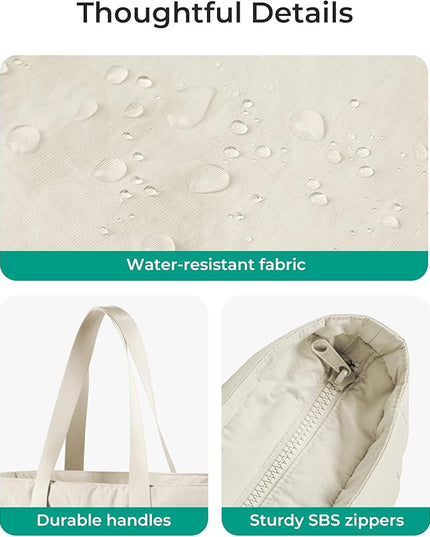 BAGSMART Tote Bag for Women, Tote Bag with Zipper Work Tote with Compartments Nurse Shoulder Hanbag for Travel, Gym