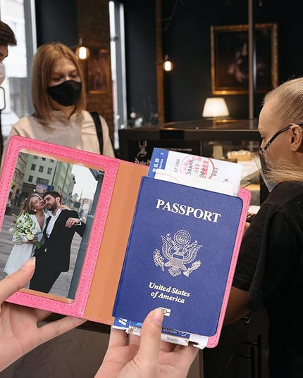 Herain Passport Holder for Travel Cruise Essentials 2 Pcs, Passport Cover Wallet Case Travel Gifts Women Men Family, Passports Book Holders Vacation Accessories Must Haves