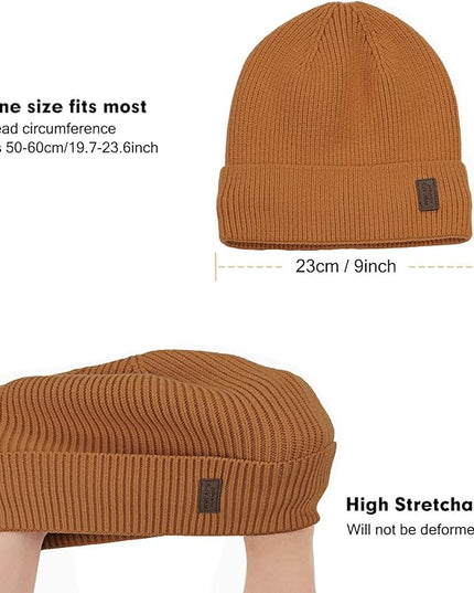 Wmcaps Winter Beanie for Men Women, Fleece Lined Beanie Soft Warm Knit Hat Ski Stocking Cuffed Cap