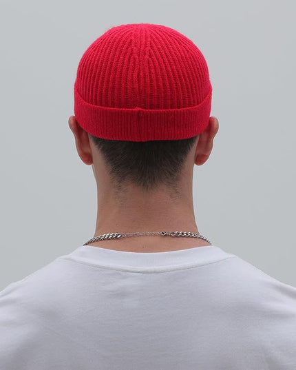 vidsel Thin Wool Fisherman Beanie for Men Women, Short Knit Cuff Trawler Watch Hats
