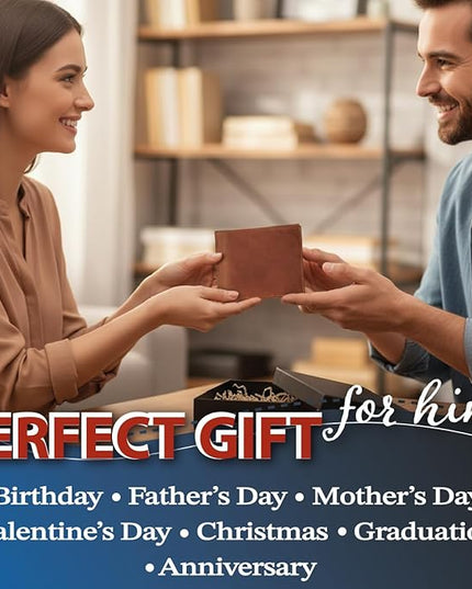 Custom Wallet for Men - Personalized Gift for Your Son, Dad, Lover, Valentine, Birthday, Father's Day, Grandfather, Anniversary, Christmas - Premium Wallet with Names Engraved in Stylish Fonts