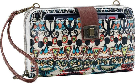 Sakroots Artist Circle Smartphone Crossbody in Coated Canvas, Detachable Wristlet Strap
