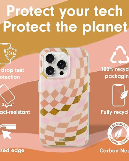 Sonix Protective Phone Case for iPhone 15 Pro | Compatible with Magsafe | 10ft Drop Tested | Checkered Neutrals