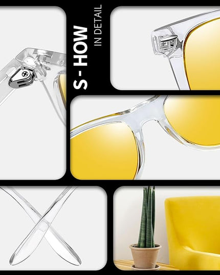 Joopin Square Sunglasses Polarized UV Protection Trendy Designer Sun Glasses Men Women