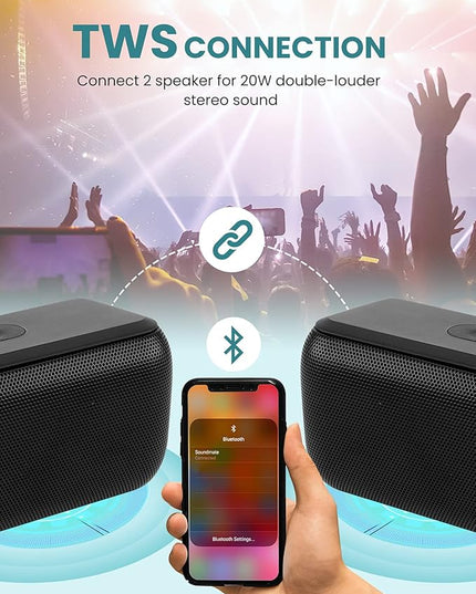 LENRUE Bluetooth Speaker,Wireless Portable Speakers with TWS, 12H Playtime, Clear Sound for Home,Travel and Outdoor,Handfree Calls Compatible with for iPhone, Samsung Android and More