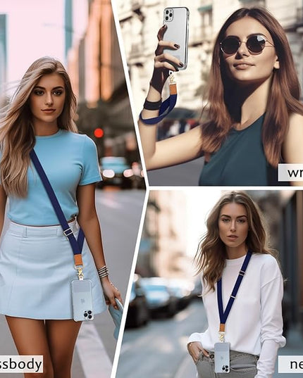 Phone Lanyard Crossbody Strap, Blue Cell Phone Lanyards for Around the Neck Wristlet Shoulder, Wrist Strap for Keys Adjustable Accessories Travel Essentials