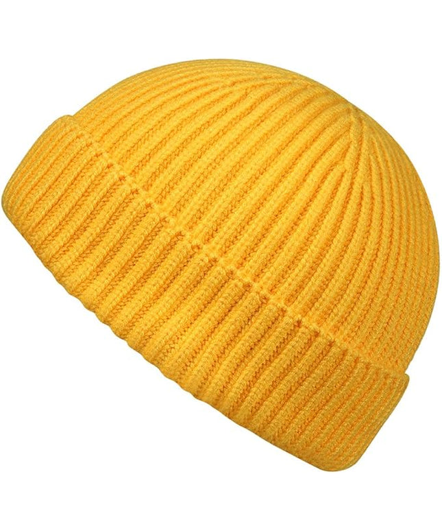 MaxNova Knit Cuff Short Fisherman Beanie for Men Women Warm Hats