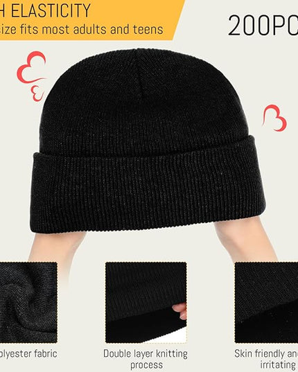 Toulite Bulk Winter Beanies for Homeless Donation Unisex Warm Knitted Beanie Hats Skull Cap