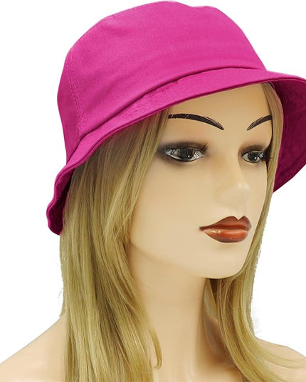 Umeepar Unisex Cotton Packable Bucket Hat Sun Hat Plain Colors for Men Women