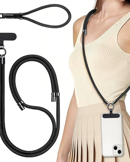 Adjustable Phone Lanyard,Universal Wrist Strap for Cellphone Case,Anti-Theft Women Braided Charm Lanyard for Travel