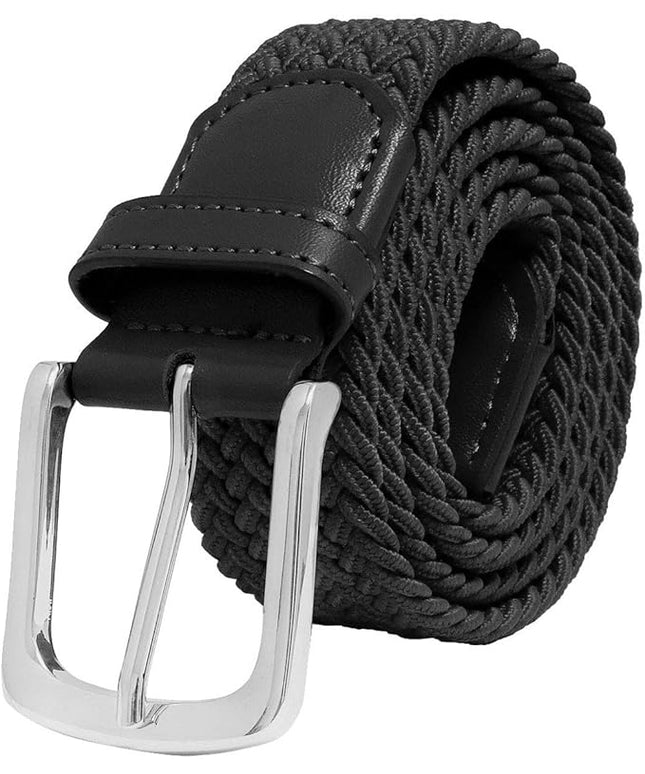 Falari Men Women Multicolored Elastic Stretch Braided Belt Canvas Fabric Woven No Holes Belt