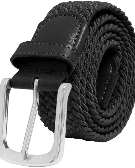 Falari Men Women Multicolored Elastic Stretch Braided Belt Canvas Fabric Woven No Holes Belt