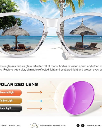 DANAMY Sunglasses Womens Polarized Sunglasses for Women Trendy Designer Mirrored UV400 Protection Sun Glasses