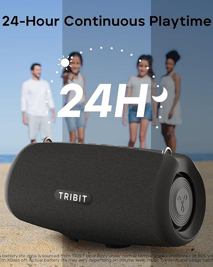 Tribit StormBox Lava Portable Bluetooth Speaker, 80W Loud Wireless Speaker, 24H Playtime, IP67 Waterproof, Bluetooth 5.4, Custom EQ, XBass, Built-in Mic, TWS Pairing for Camping/Beach/Party/Outdoor