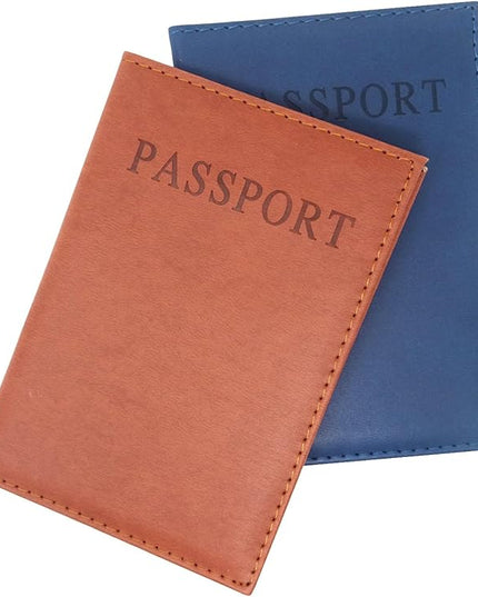Honbay 2PCS Artificial Leather Passport Holder Cover Passport Case for Men and Women