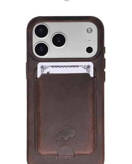 BLACKBROOK Leather Wallet for MagSafe, Duke Slim Full Grain Leather Card Holder, Holds up to 3 Cards, RFID Protection & Easy Access