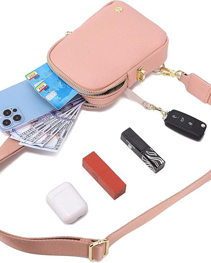 INICAT Small Anti Theft Crossbody Bags Women Valentine's Day Gifts, Vegan Leather Sling Cross Body Purse Travel Essentials